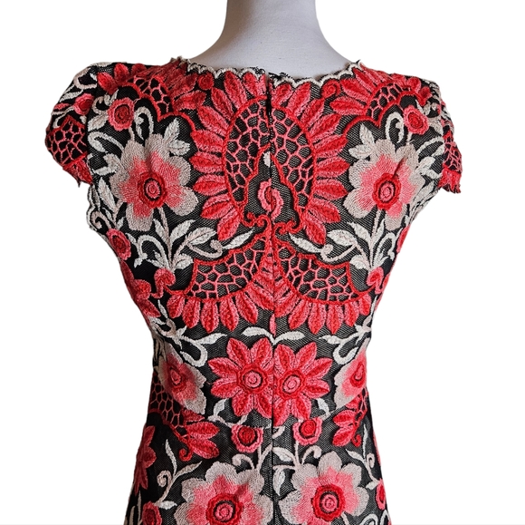 Anthropologie Yoana Baraschi Crisantemo Embroidered Lace Dress Sz 6 Fit & Flare - Picture 8 of 16